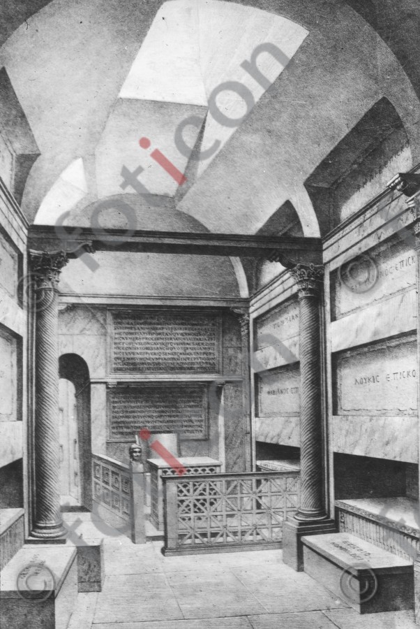 Krypta der Päpste | Crypt of the Popes - Foto simon-107-023-sw.jpg | foticon.de - Bilddatenbank für Motive aus Geschichte und Kultur